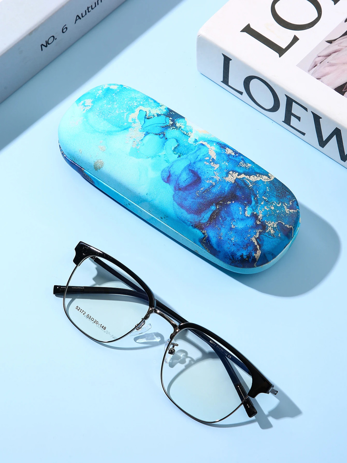 1Pc Chic Graffiti Ripple Print Fashion Glasses Case Durable Waterproof & Portabl