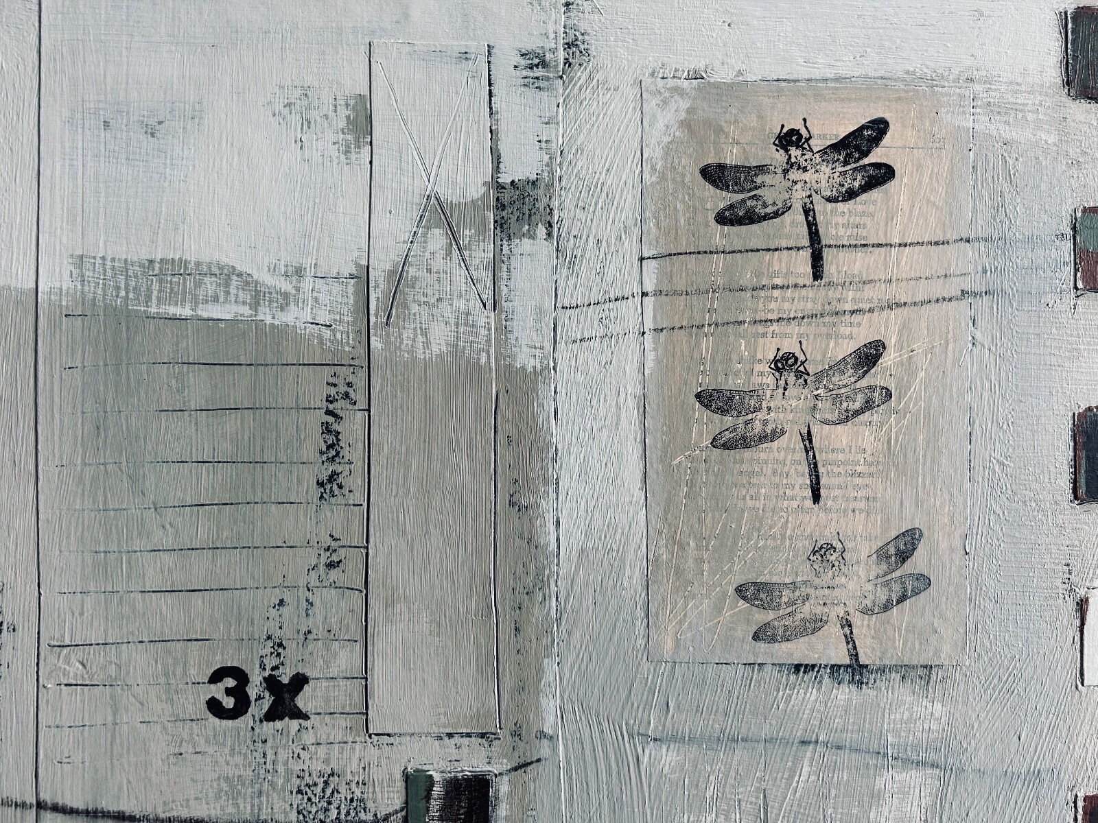 Donna Watson - original, signed, framed, large, mixed media collage