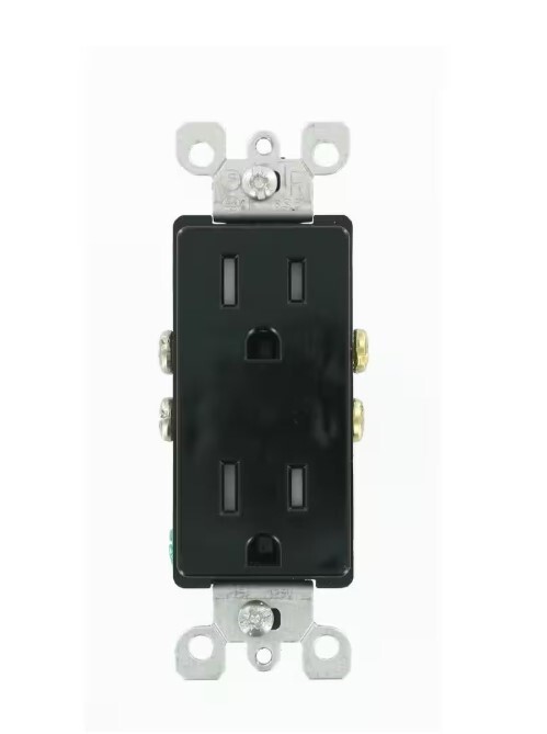 LEVITON 5324-SE DECORA 15A 125V SELF GROUND DUPLEX OUTLET BLACK 10-PACK