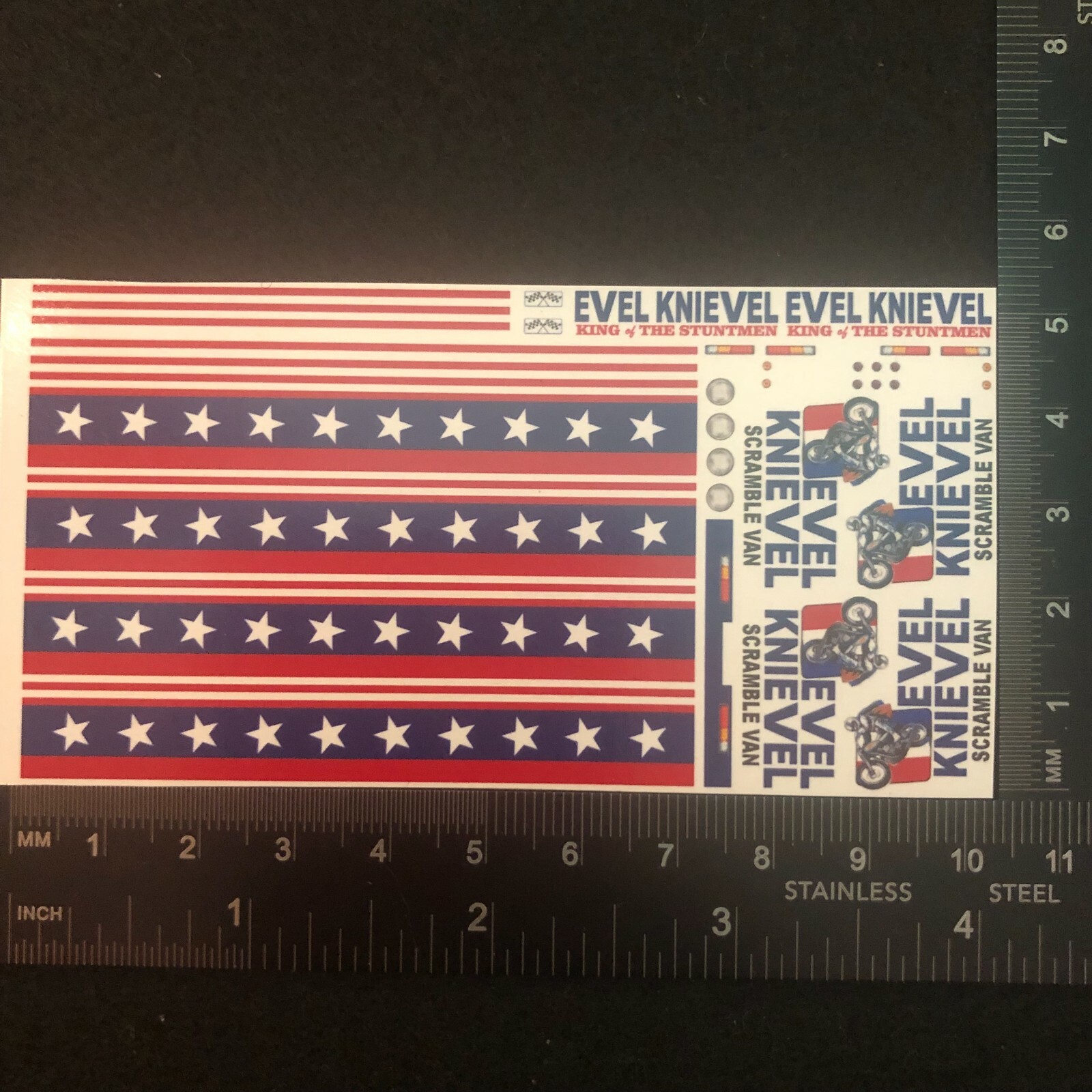 Clear 1:64 Waterslide Decal for Combat Medic Evel Knievel Scramble Van
