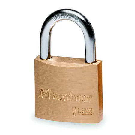 Master Lock 4130 Padlock, Keyed Different, Standard Shackle, Rectangular Brass