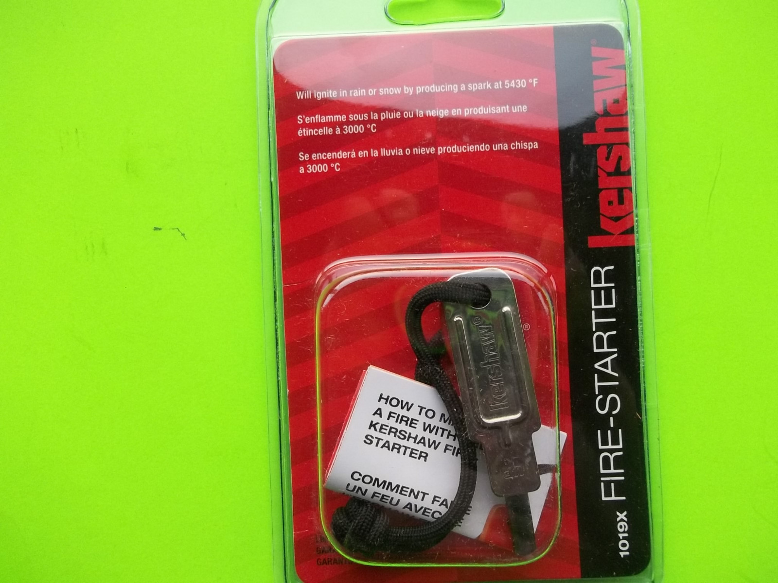 KERSHAW MAGNESIUM FIRE - STARTER New in Pack  Item #1019X , UP TO 3000 STRIKES