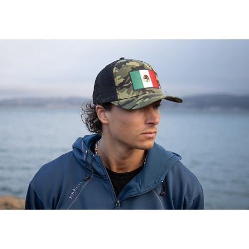 Mexico Hat - Mexico Flag Snapback Trucker Baseball Cap (Camouflage)