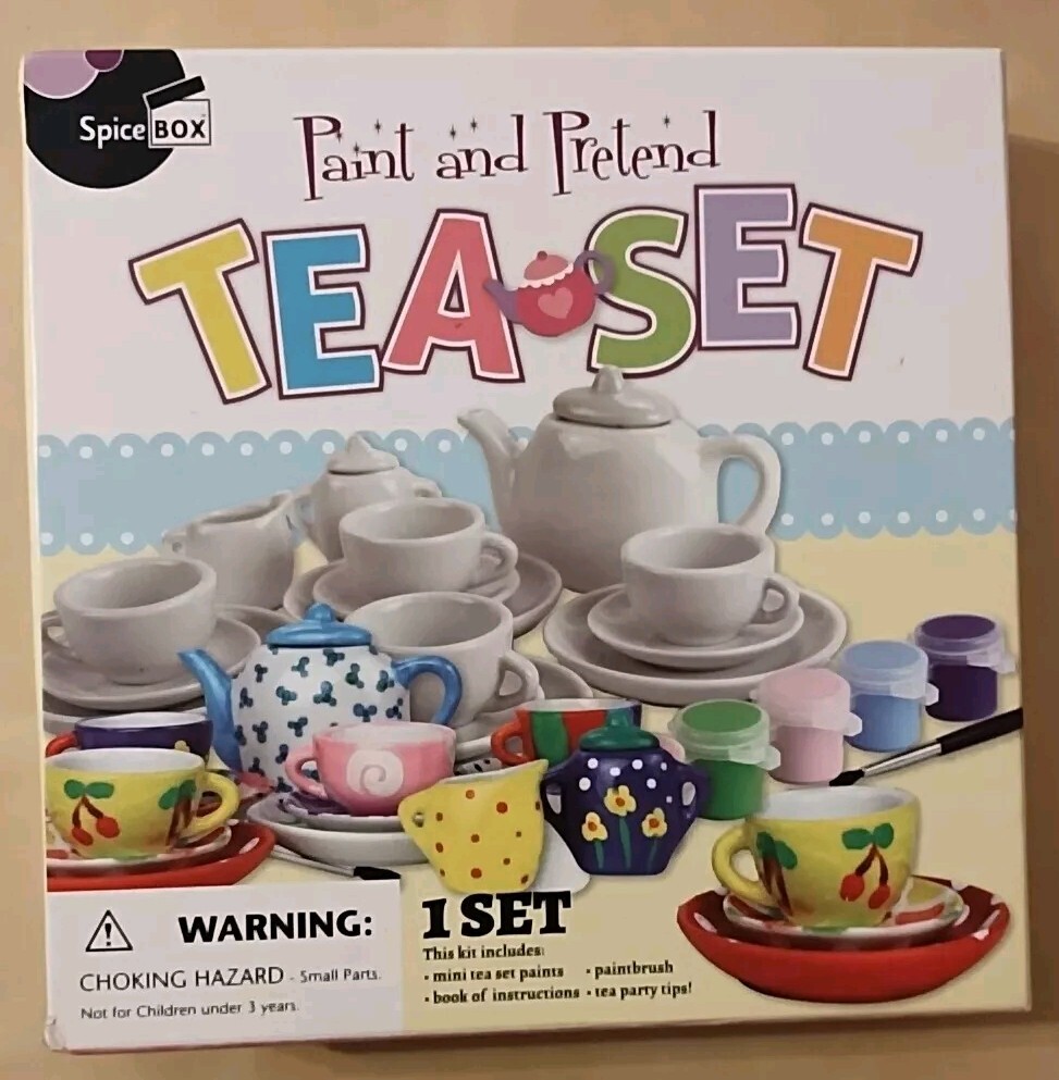 Spice Box Paint And Pretend Mini TEA SET Art & Craft Kit Imagination
