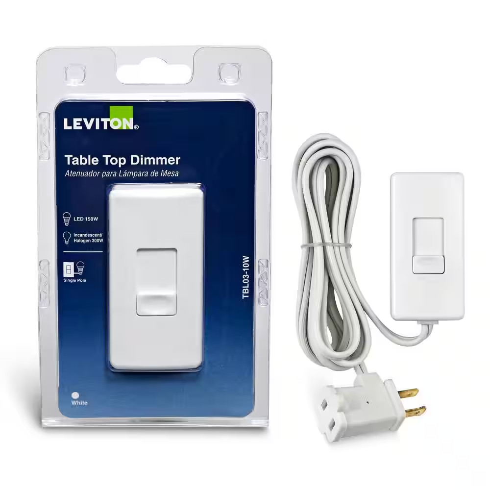 Table Top Plug in Lamp Dimmer for Dimmable LED, Halogen and Incandescent Bulbs -