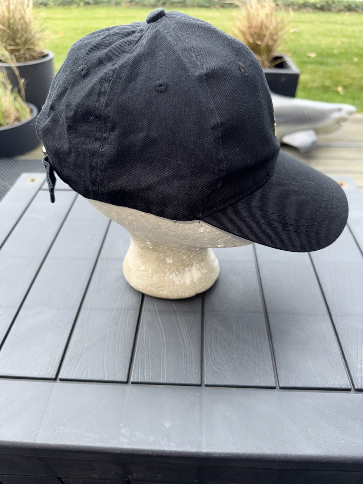 Pineapple Small embroidered front on Black Hat Cap Strap Buckle Unbranded