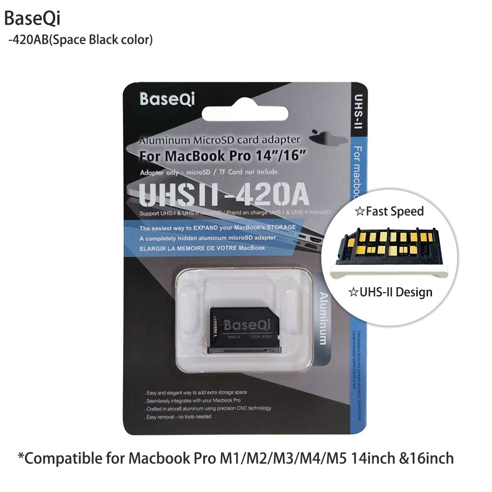 Baseqi For Macbook Pro 14inch16inch M1/M2/M3/M4/M5 Microsd Card Adapter 420AB