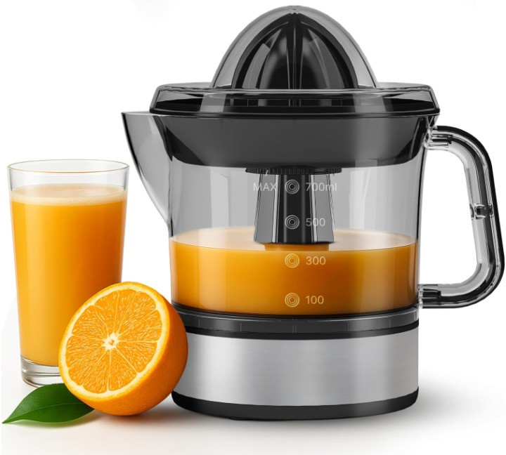 Exprimidor Eléctrico Cítricos 24oz Sin BPA Alto Rendimiento con 2 Conos, Nuevo