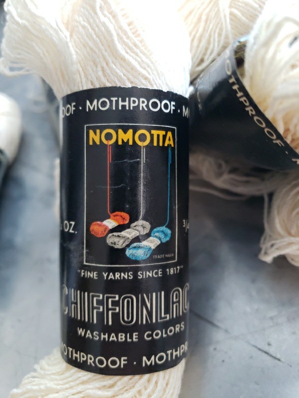 New Old Stock NOMOTTA Chiffonlace Lot of 10 Color Ivory 100% Virgin Wool