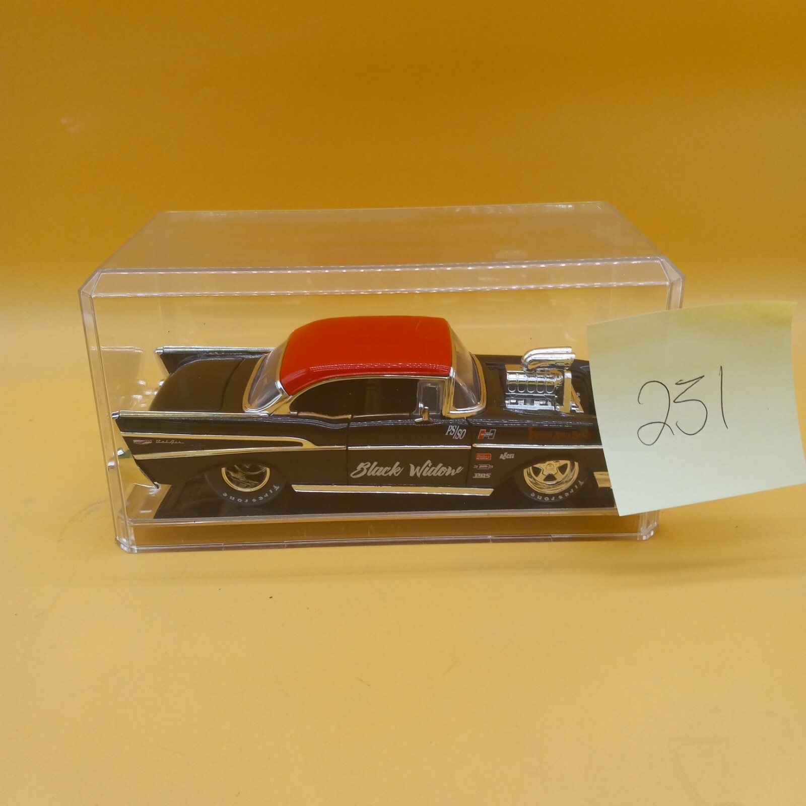 Jada 1:24 Big Time Muscle 1957 Chevy Bel Air Black/ Red Diecast Model Car 30533