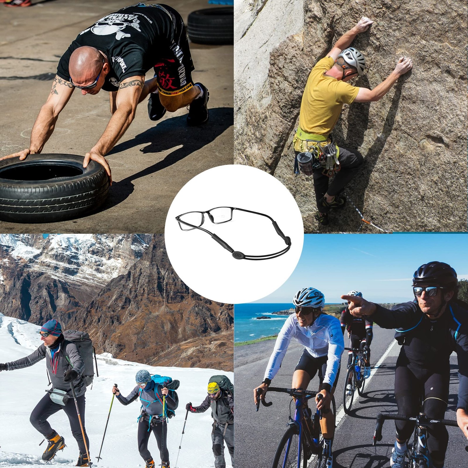 lvvfit Adjustable Eyeglass Strap - No Tail Sunglass Strap - Eyewear String Ho...