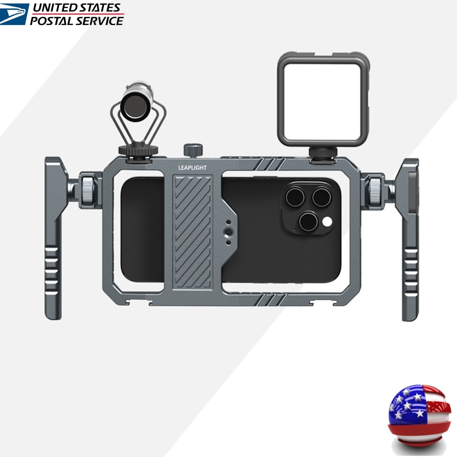Universal Handheld Phone Cage Video Rig Stabilizer W/Adaps-Iphone 17 Pro Max US