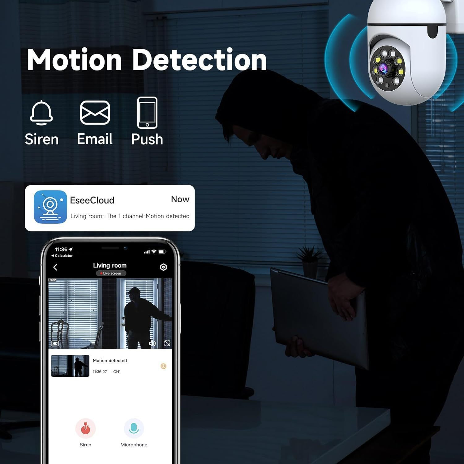 1080P Security Camera Wired, 2.4G/5G WiFi Home 1080P, White (Wall Mount)
