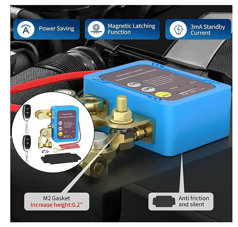 Battery Disconnect Switch, Remote Control Battery Kill Switch Car Anti Theft New