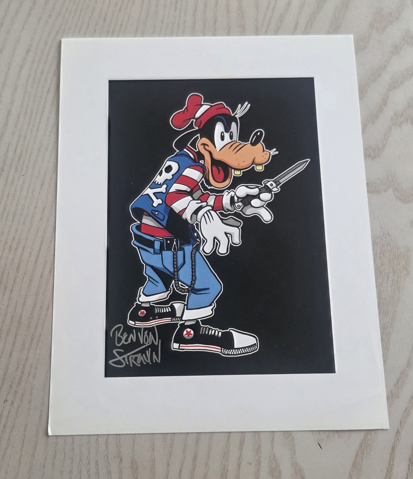 Ben Von Strawn Signed Print 8.5" x 11" Goofy Switchblade 2