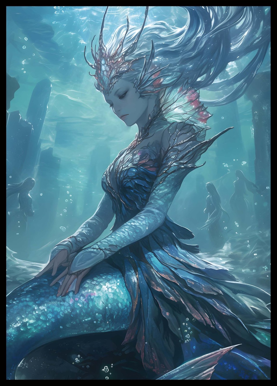 MTG Card Sleeves - Merfolk - 100 CT EDH Commander Sleeves for Magic the Gathe...
