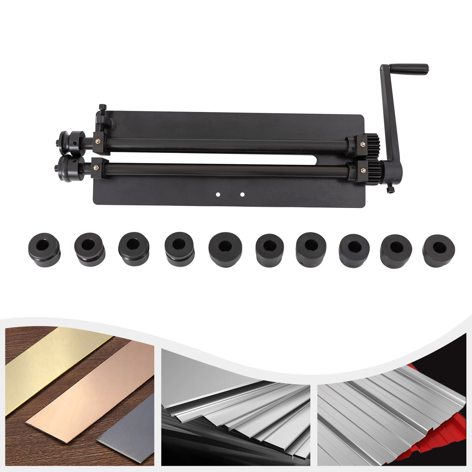 RM18 Manual Sheet Metal Bead Roller Machine 18" Throat 1.2mm 6 Dies