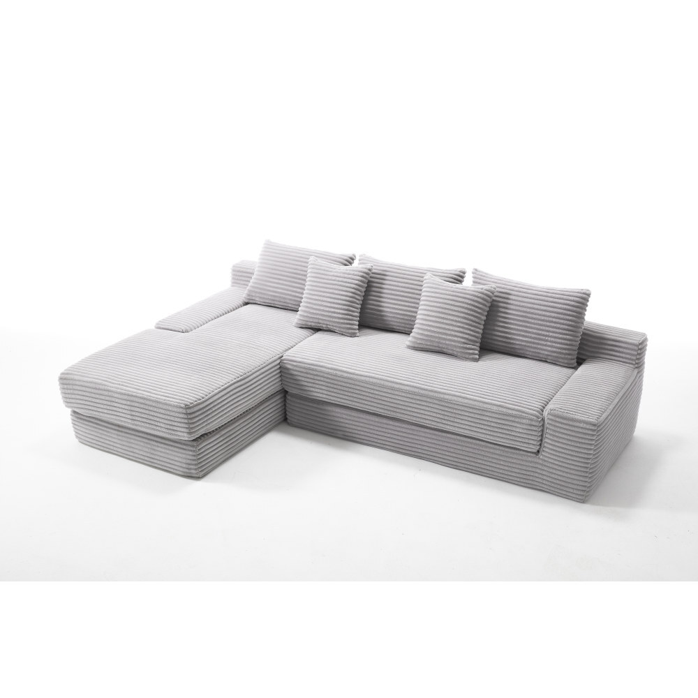 L-Shaped Sectional Couches Convertible Sofa Bed, Compression Sofa, Modular Couch