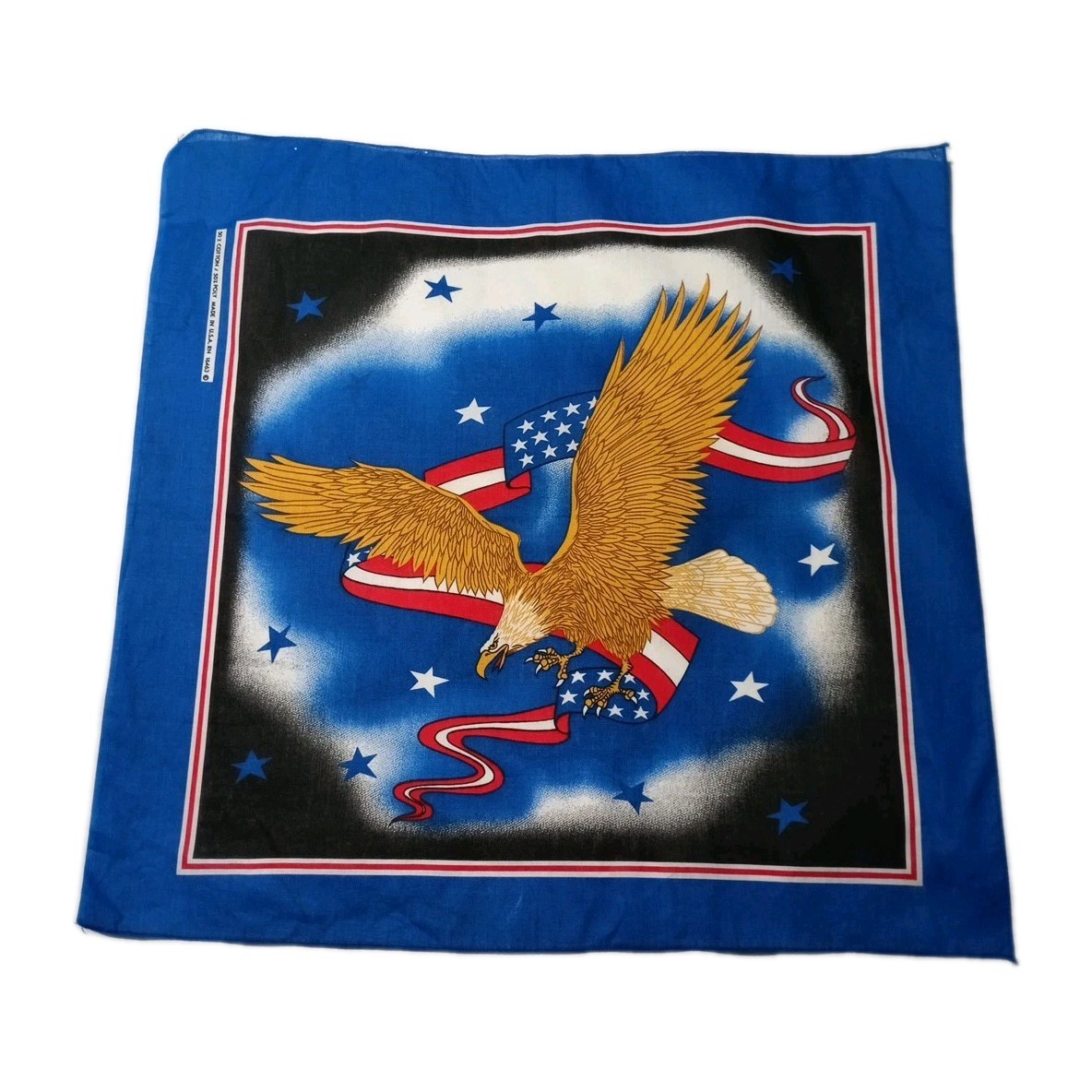 Vintage American Eagle Patriotic Biker Flag Bandana Made in USA