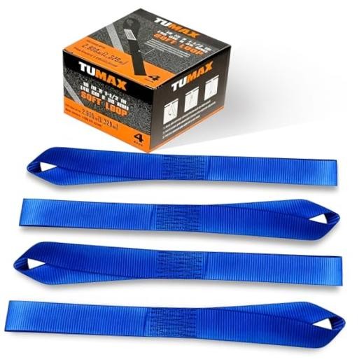 PK Soft Loop Tie Down Straps - 1.5 x 18 inches-| 8800lbs Breaking 4 Blue