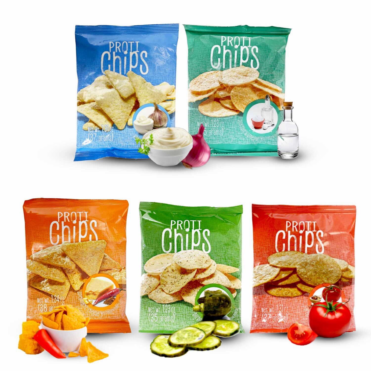 ProtiWise Variety Chip Combo, High Protein Diet Snacks, Gluten Free 7 Bags
