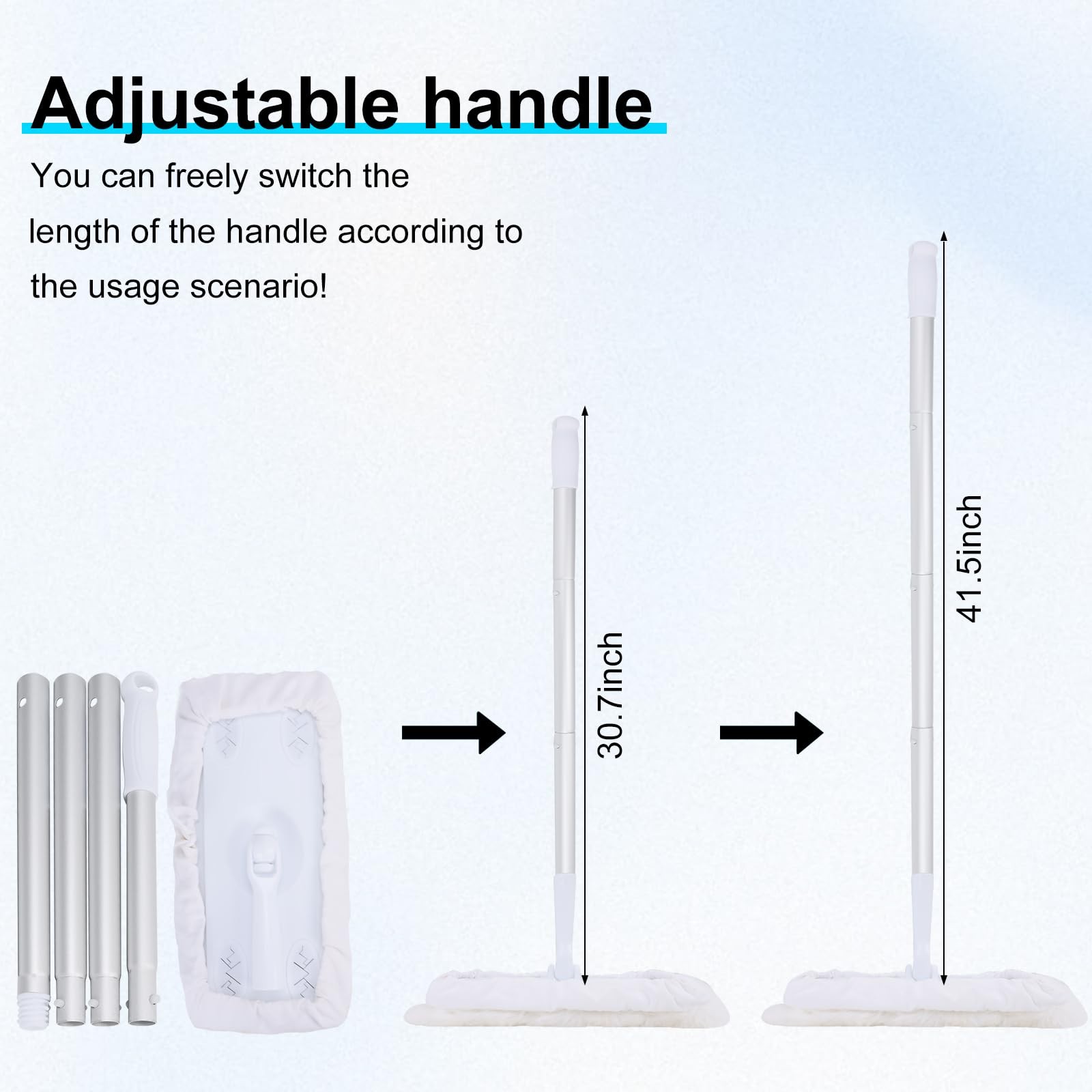 360° Adjustable Lambswool Applicator Kit, Extendable Lambskin Deck White