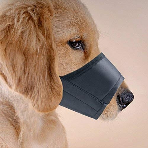 Dog Muzzles Suit 7 Pcs Adjustable Quick Fit Prevent Biting Barking Black