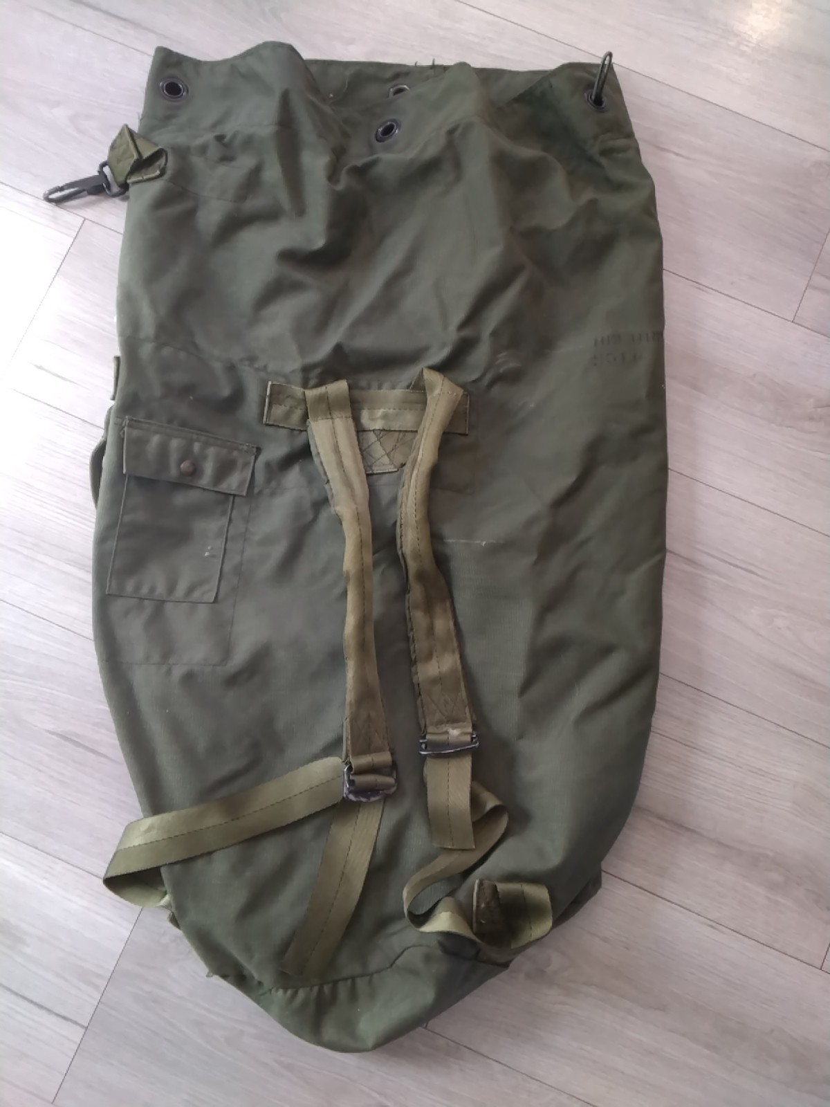US Military Army Duffle Bag Green Canvas Duck Canvas Duffel Bag Top Load