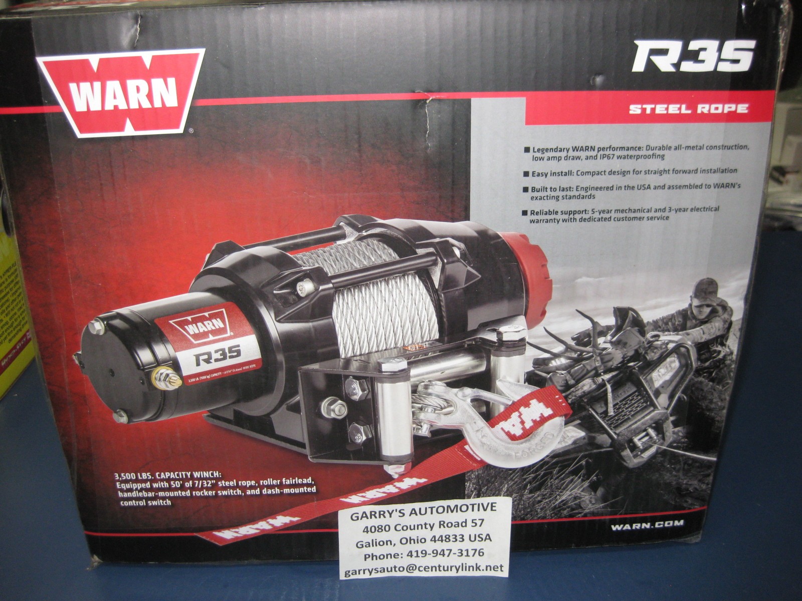 Warn 110035 R35 ATV UTV Quad Winch 3500 Lb 50' 3/16 Cable Roller Fairlead