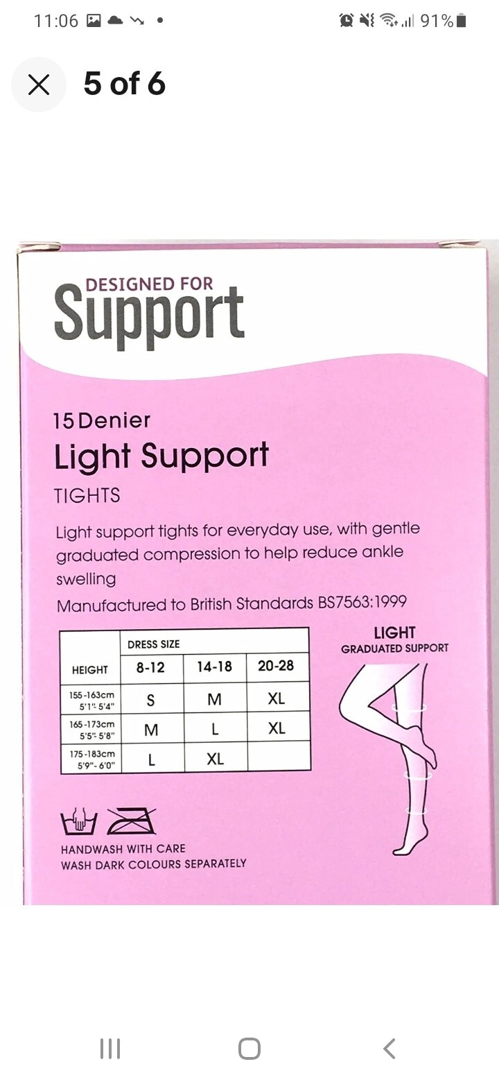 McKesson Light Support 15 Denier Tights MEDIUM BLACK * 2 Pairs
