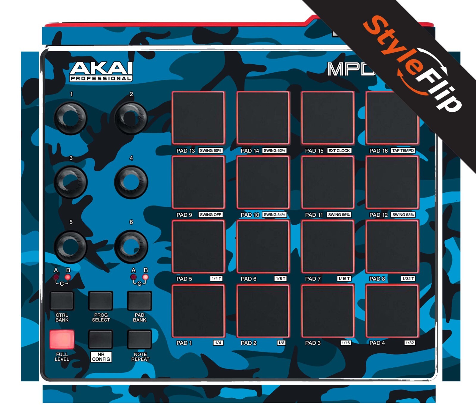 Akai MPD 218 Skin | Camo Blue | Protective Decal | StyleFlip Skins