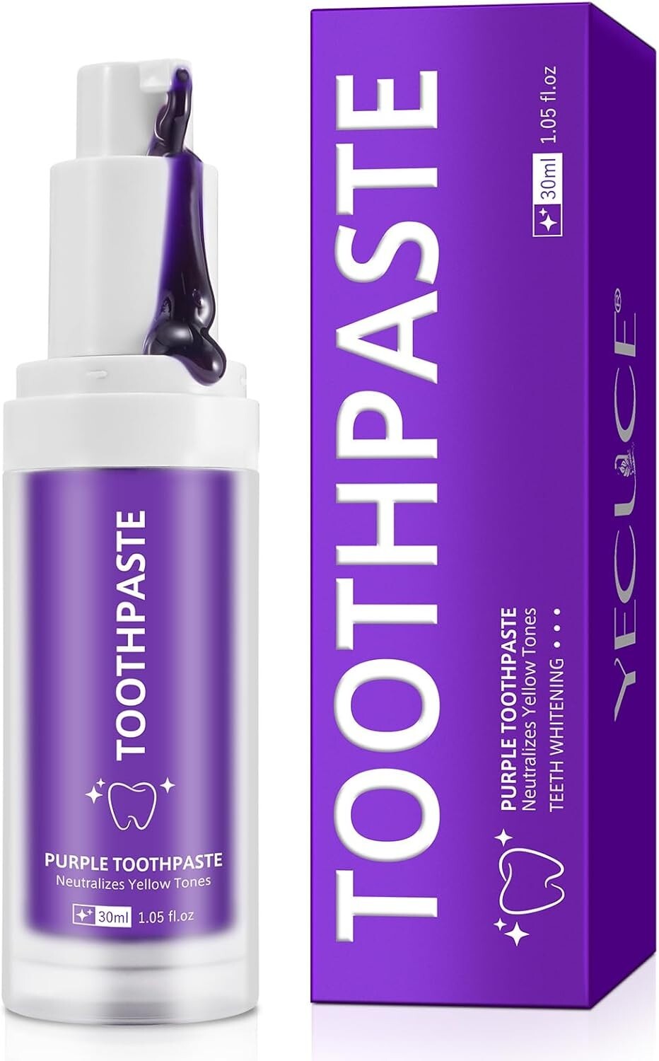Purple Toothpaste for Teeth Whitening, Purple Color Corrector Teeth V34