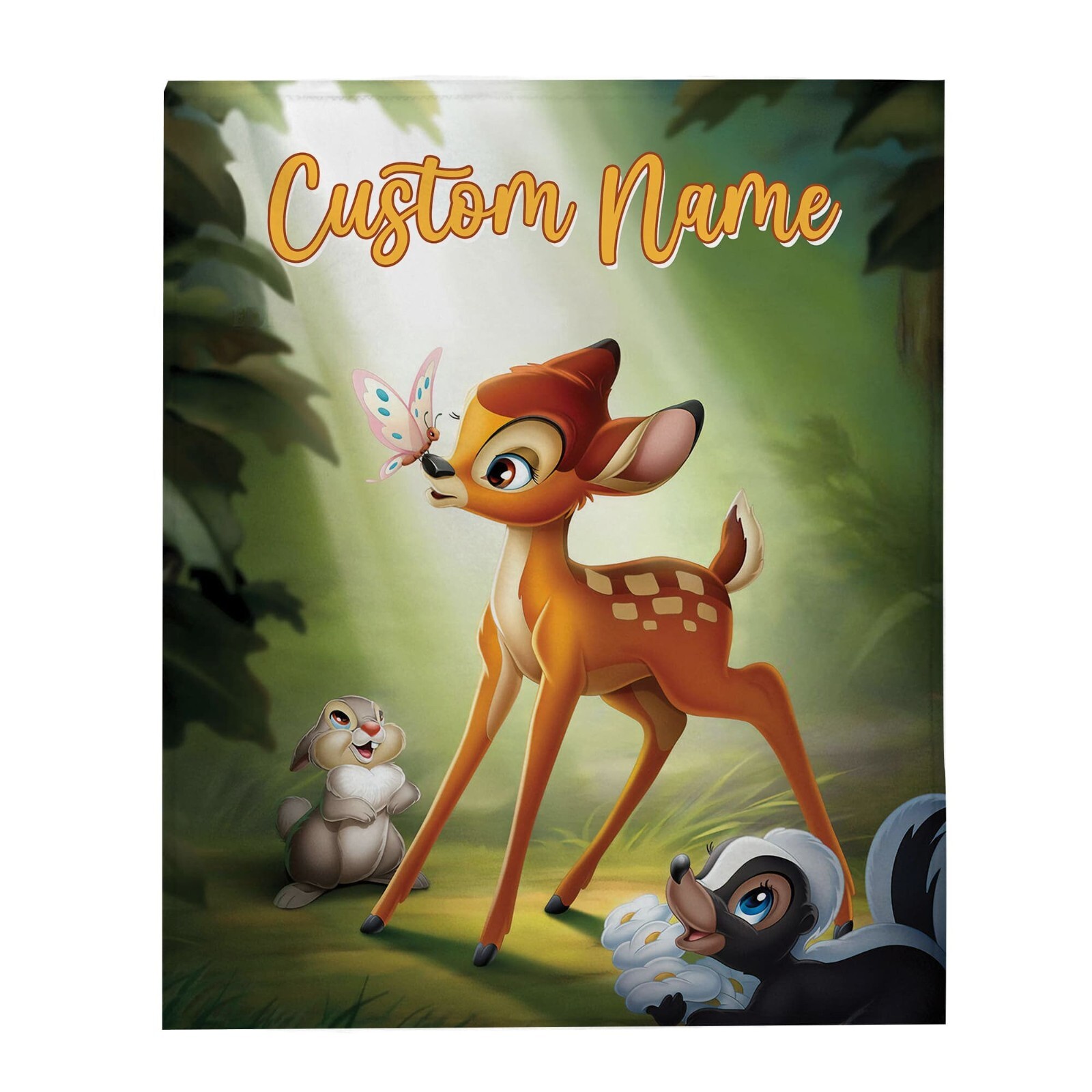 Personalized Disney Bambi Plush Plush Fleece Blanket, Disney Bambi Blanket