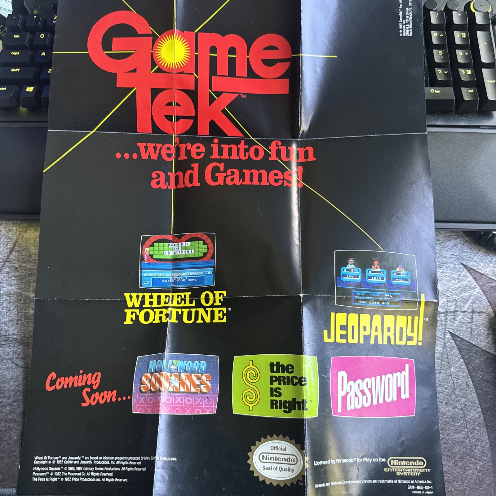 Nintendo NES gametek poster Insert -1 GAM-NES-US-1