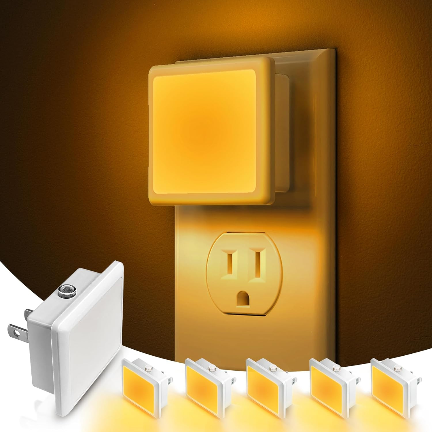 Night Lights Plug into Wall,[6-Pack] Plug in Night Light,Dusk to Dawn Sensor, 18