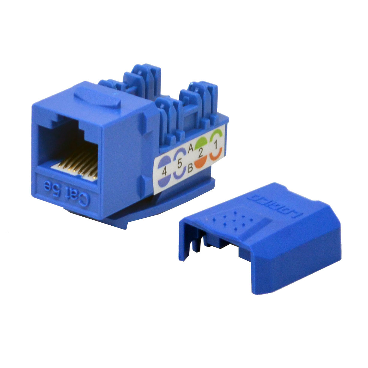 5 pack lot Keystone Jack Cat5e Blue Network Ethernet 110 Punchdown 8P8C