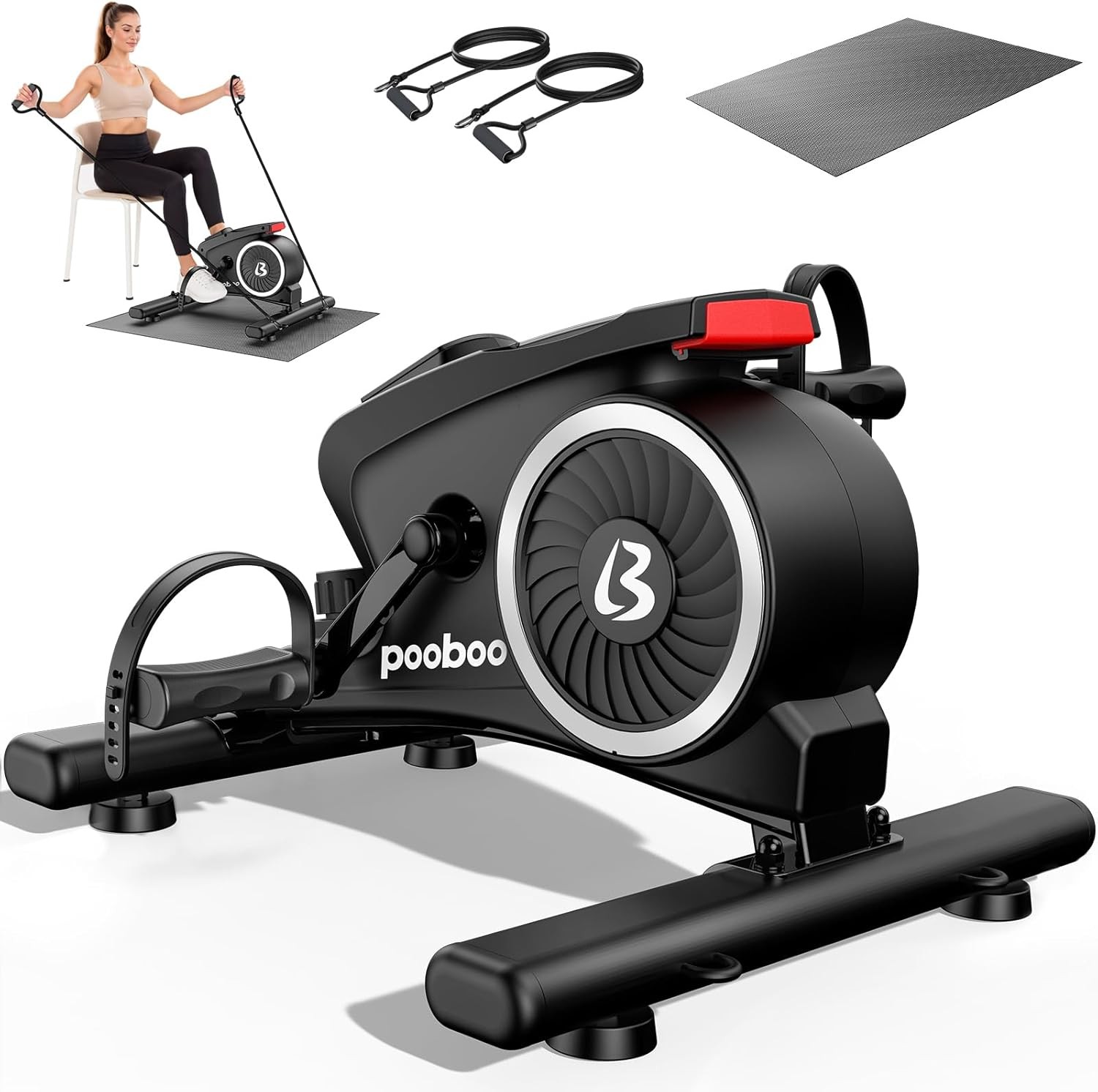 Under Desk Bike Pedal Exerciser Magnetic Mini Exercise Bike Home Office Therapy