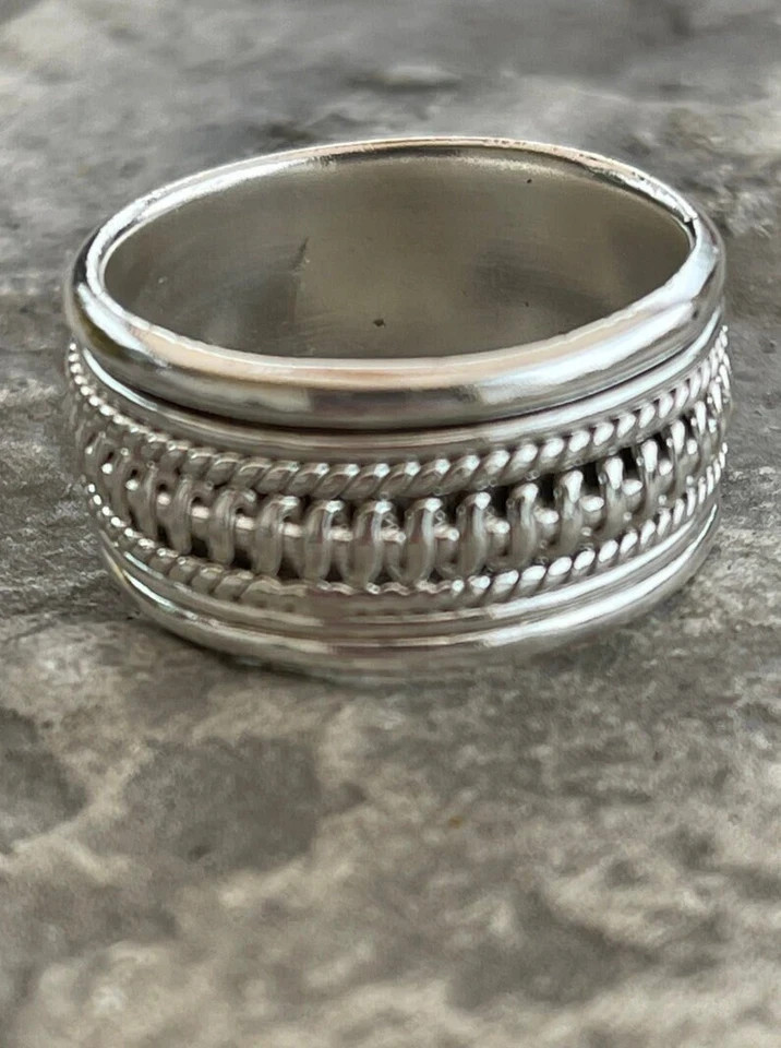 Handmade Spinner Ring Solid 925 Sterling Silver Meditation RingAll Size Ring R95
