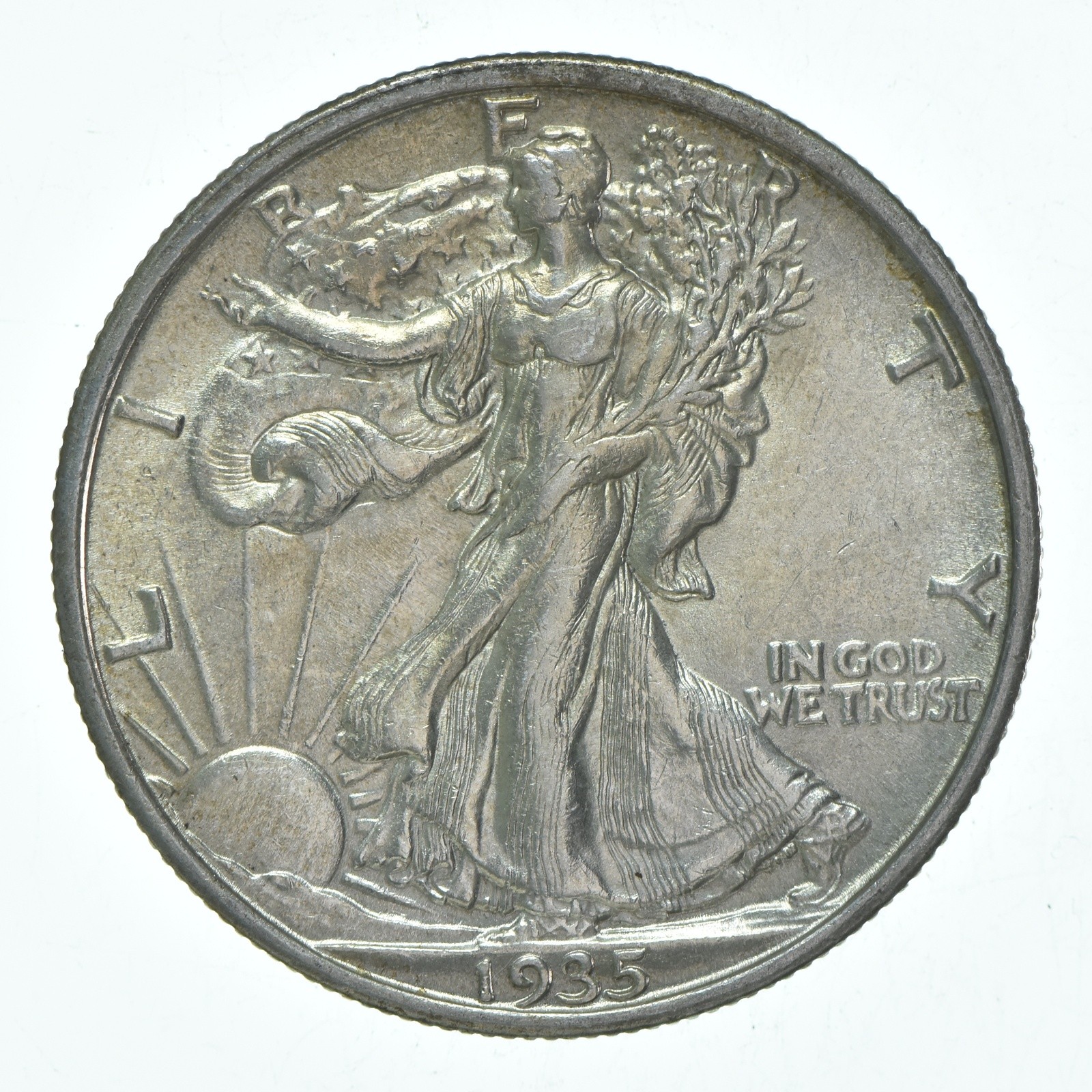 BU 1935 (P) Walking Liberty Half Dollar Uncirculated 90% Silver