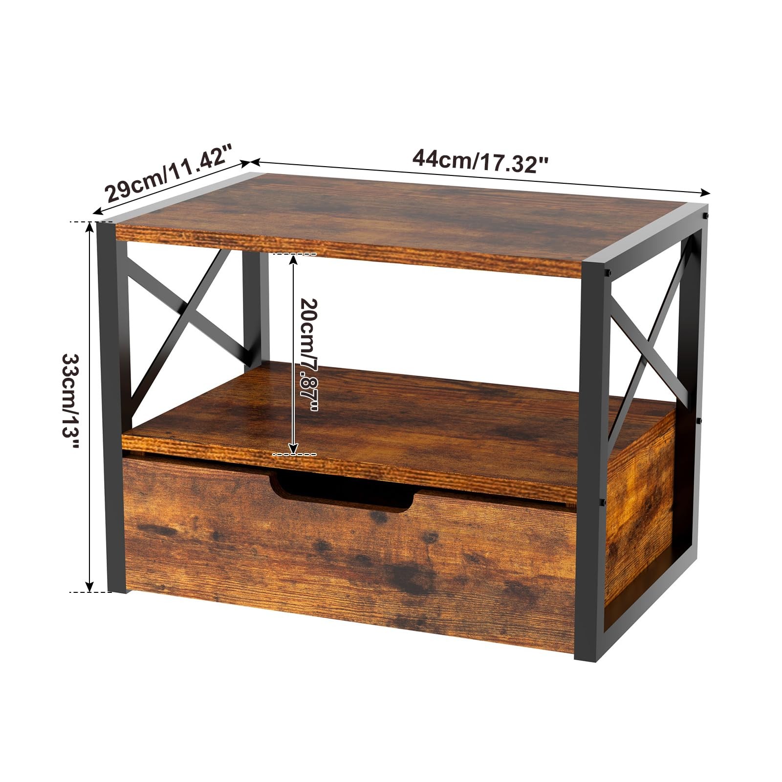 2 Tier Desktop Printer Stand,Multi-Purpose Desk Organizer,Wooden Printer Stan...