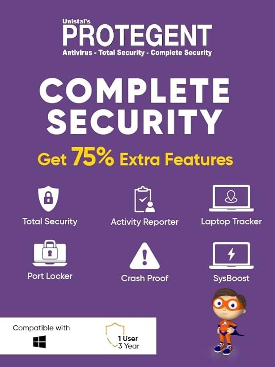 Protegent Complete Security (Windows) | 1 User, 3 Years | Email Delivery