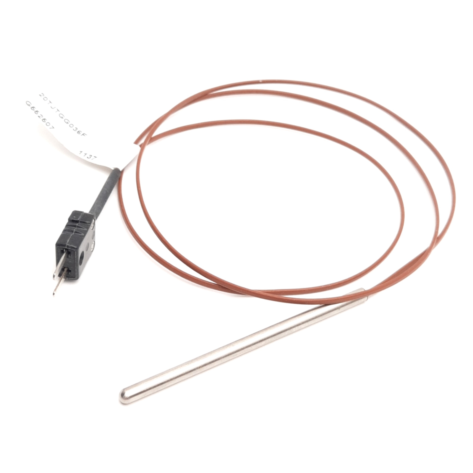 Watlow 20TJTGG036F Rigid Sheath J Thermocouple 3/16" x 3-1/2" Sheath, 36" Lead