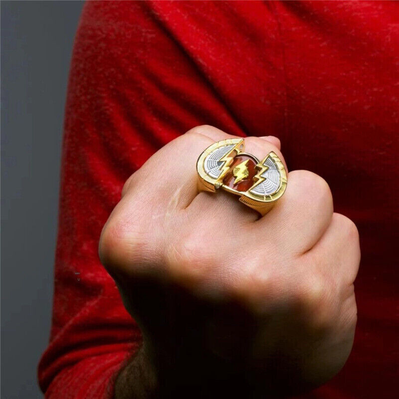 The Flash Barry Allen Same Style Ring Open Adjustable Metal Finger Ring Replica
