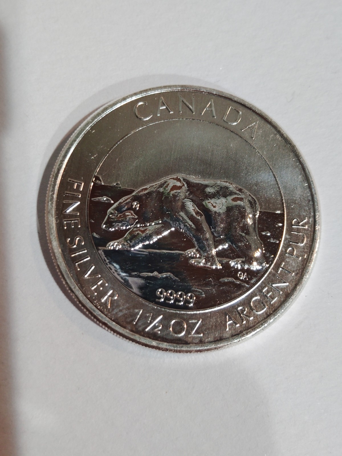 2013 CANADA UK Queen Elizabeth II POLAR BEAR Nordic Proof $8 Coin Toning 1.5 Oz