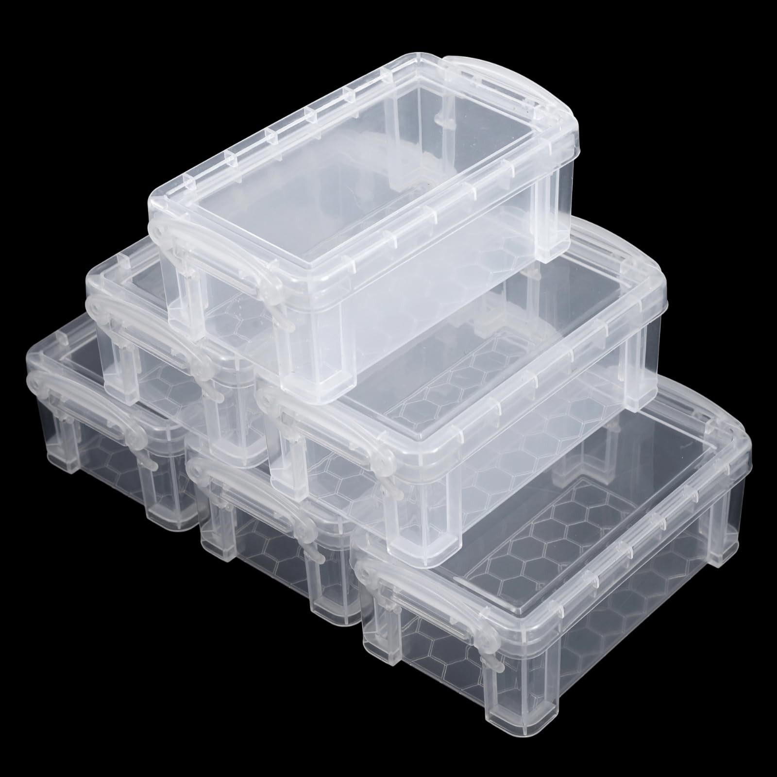 6 Pcs Mini Plastic Boxes, 5'' x 3'' x 1.8'' Small 5.0 x 1.8 x 2.9, Clear