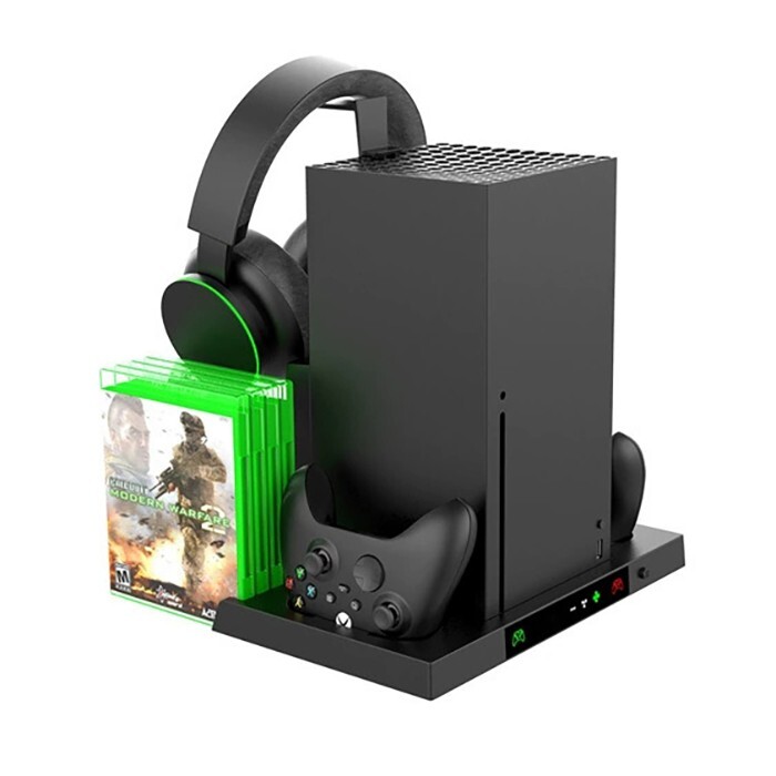 Alltimezip Bracket For Xbox Series X Cooling Fan+Controller charger Game Storage
