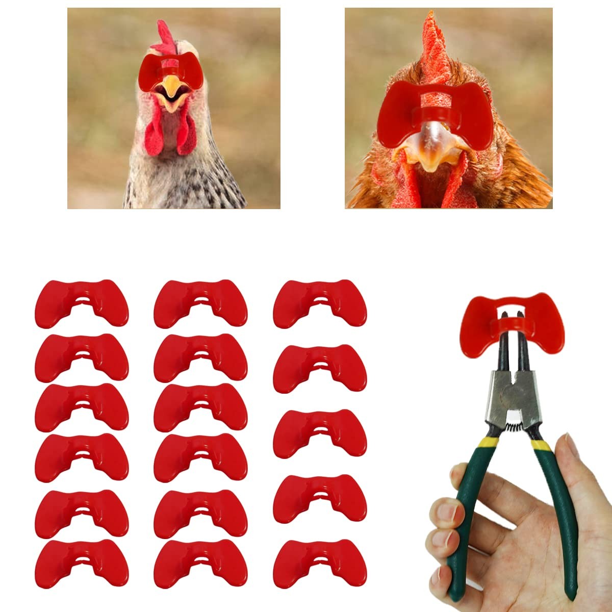 Weilan Pinless Peepers with Pliers Chickens Blinders Pheasant Poultry Spectac...