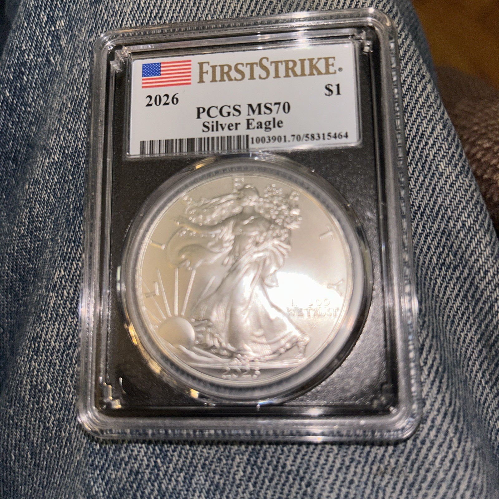 2026 $1 American Silver Eagle PCGS MS70 First Strike .999