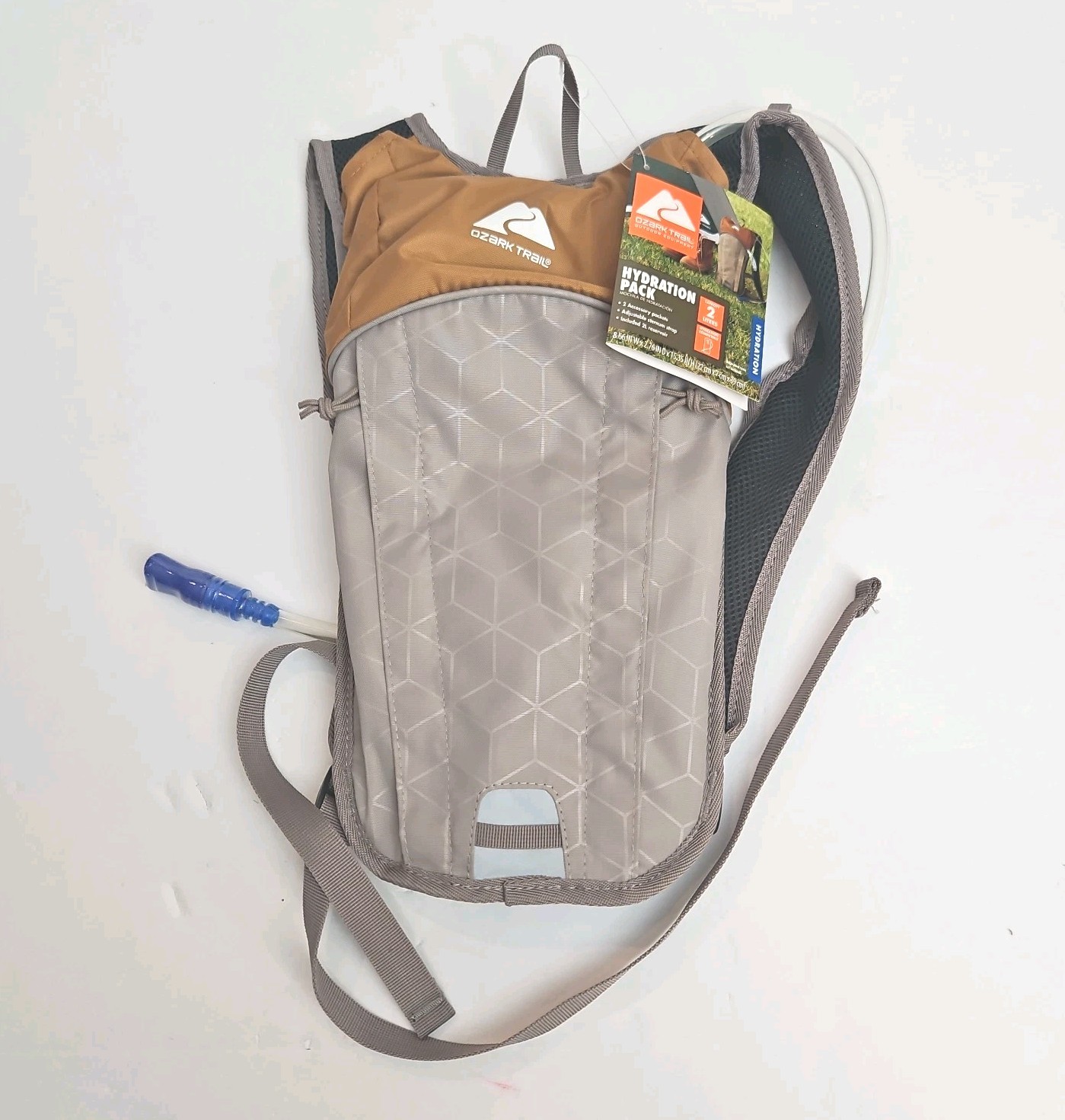 Ozark Trail Hydration Backpack Tan Brown 2 Liter NWT Hiking Cycling Camping NEW