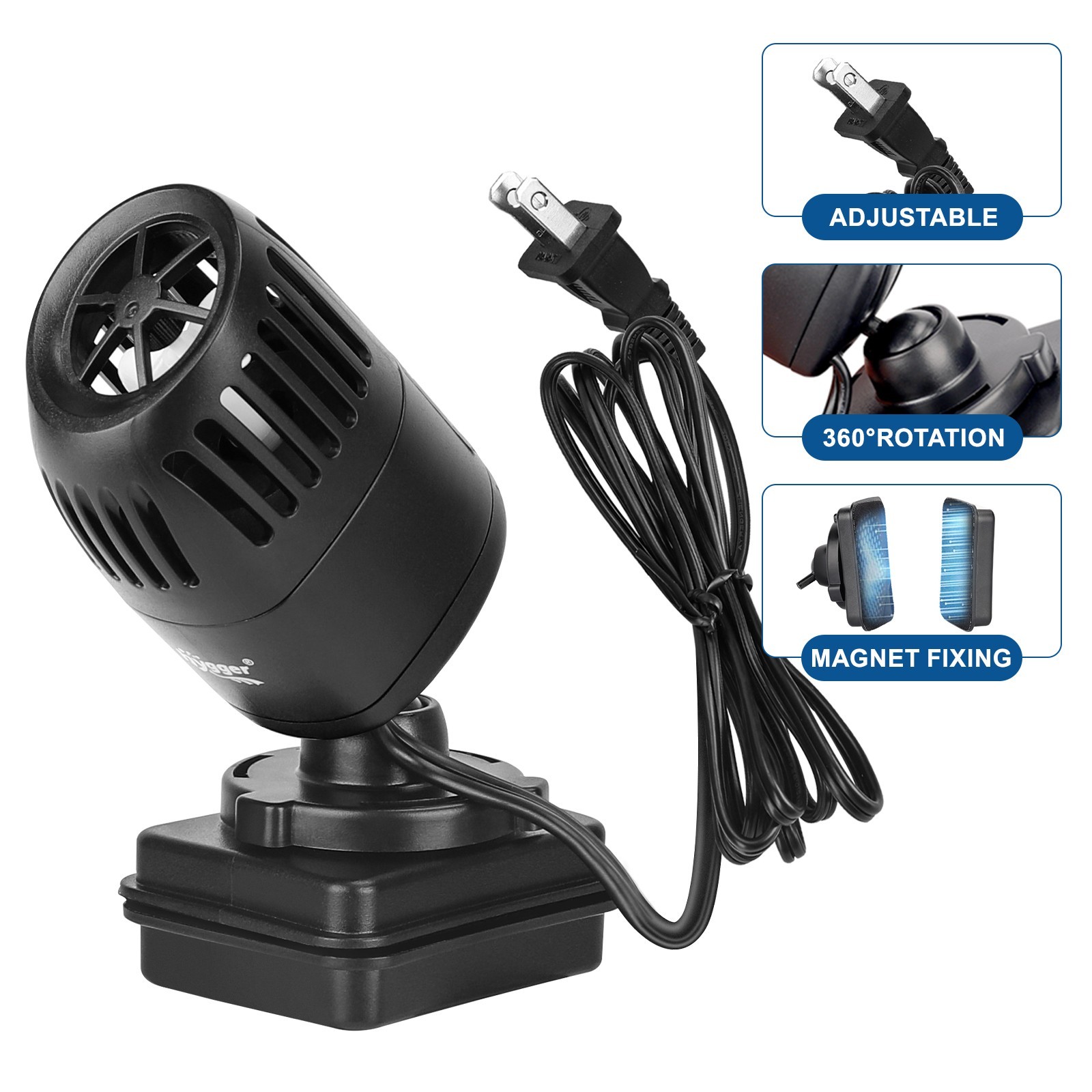 hygger Aquarium Fish Tank Wave Maker 360° Quiet Circulation Pump 15-40-100 Gal